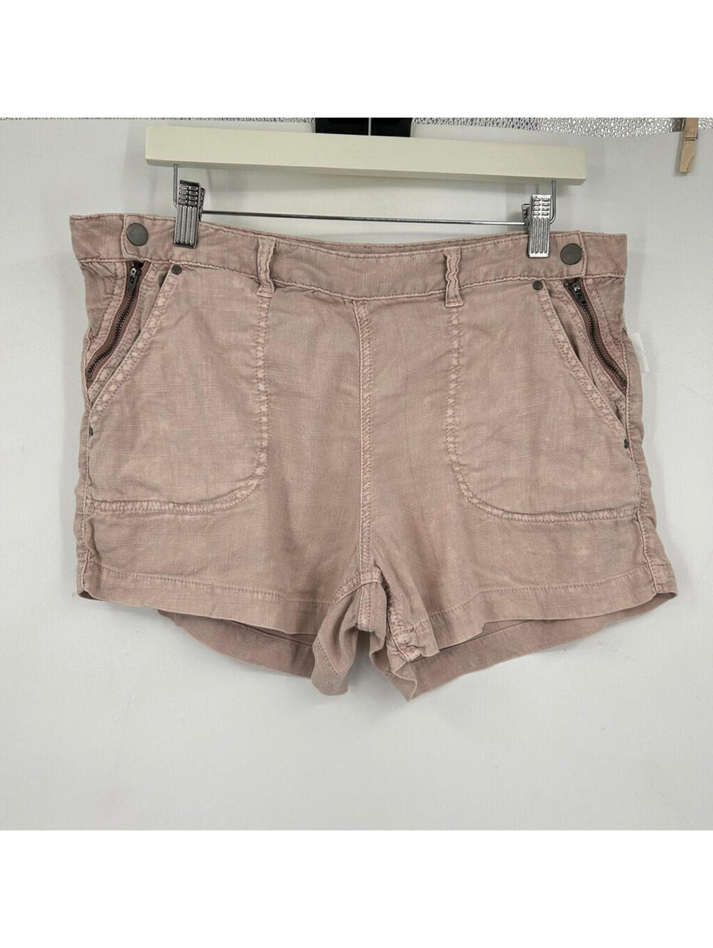 Women's Free People Pale Mauve Pink Linen Blend Shorts 10